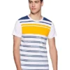 Regular Fit Striped Cotton Tshirt for Men